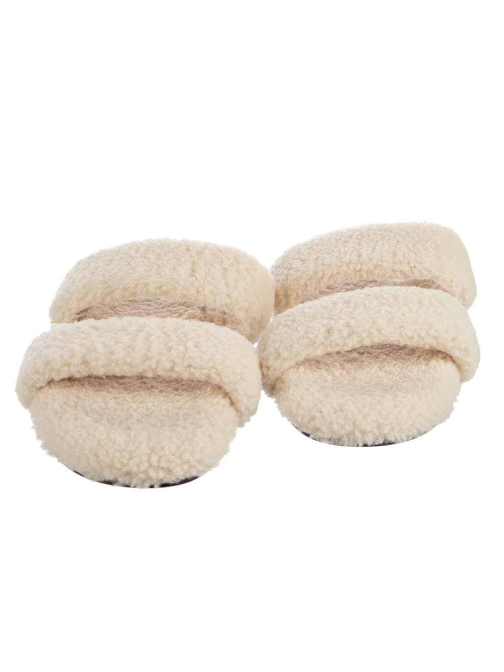 Saint Laurent Ivory Shearling Slides